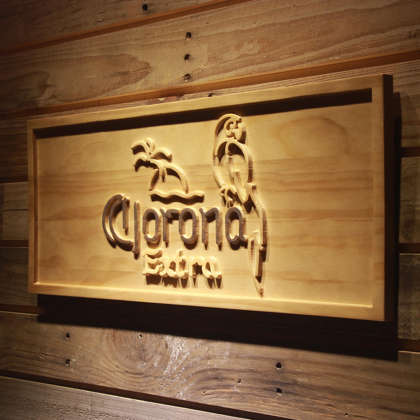 Corona Extra Parrot 3D Wooden Signs by Woody Signs Co. - Handmade Crafted Unique Wooden Creative