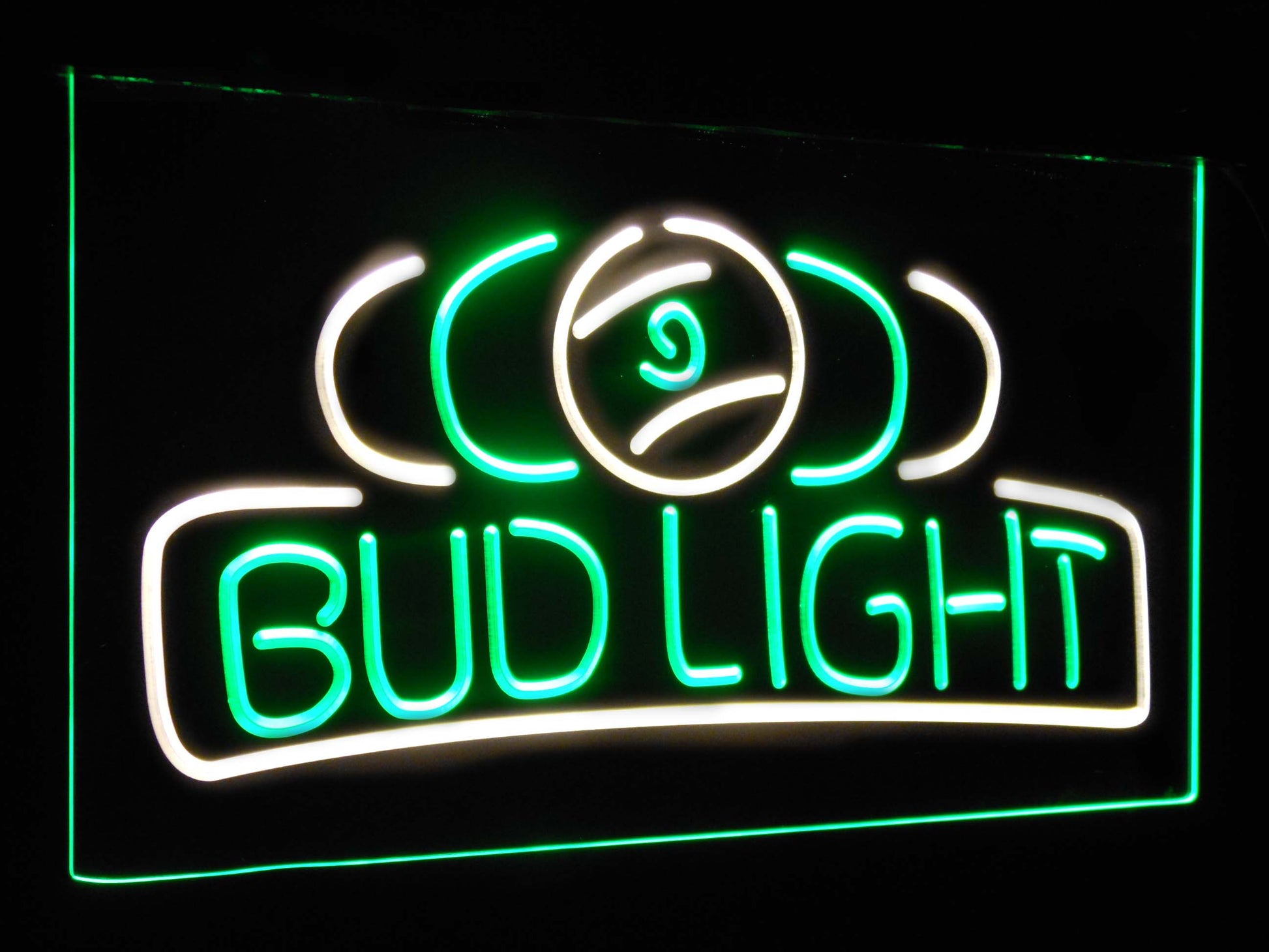 Bud Light Pool Room 9 Ball Snooker Billiard Dual Color Led Neon Light Signs st6-a2056 by Woody Signs Co. - Handmade Crafted Unique Wooden Creative