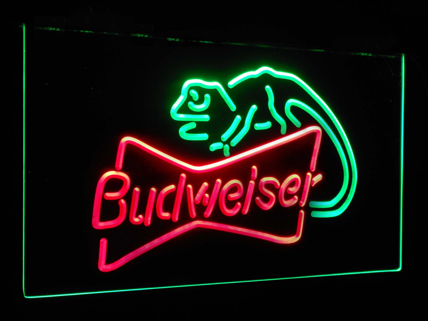 Budweiser Lizard Bar Decoration Gift Dual Color Led Neon Light Signs st6-a2084 by Woody Signs Co. - Handmade Crafted Unique Wooden Creative