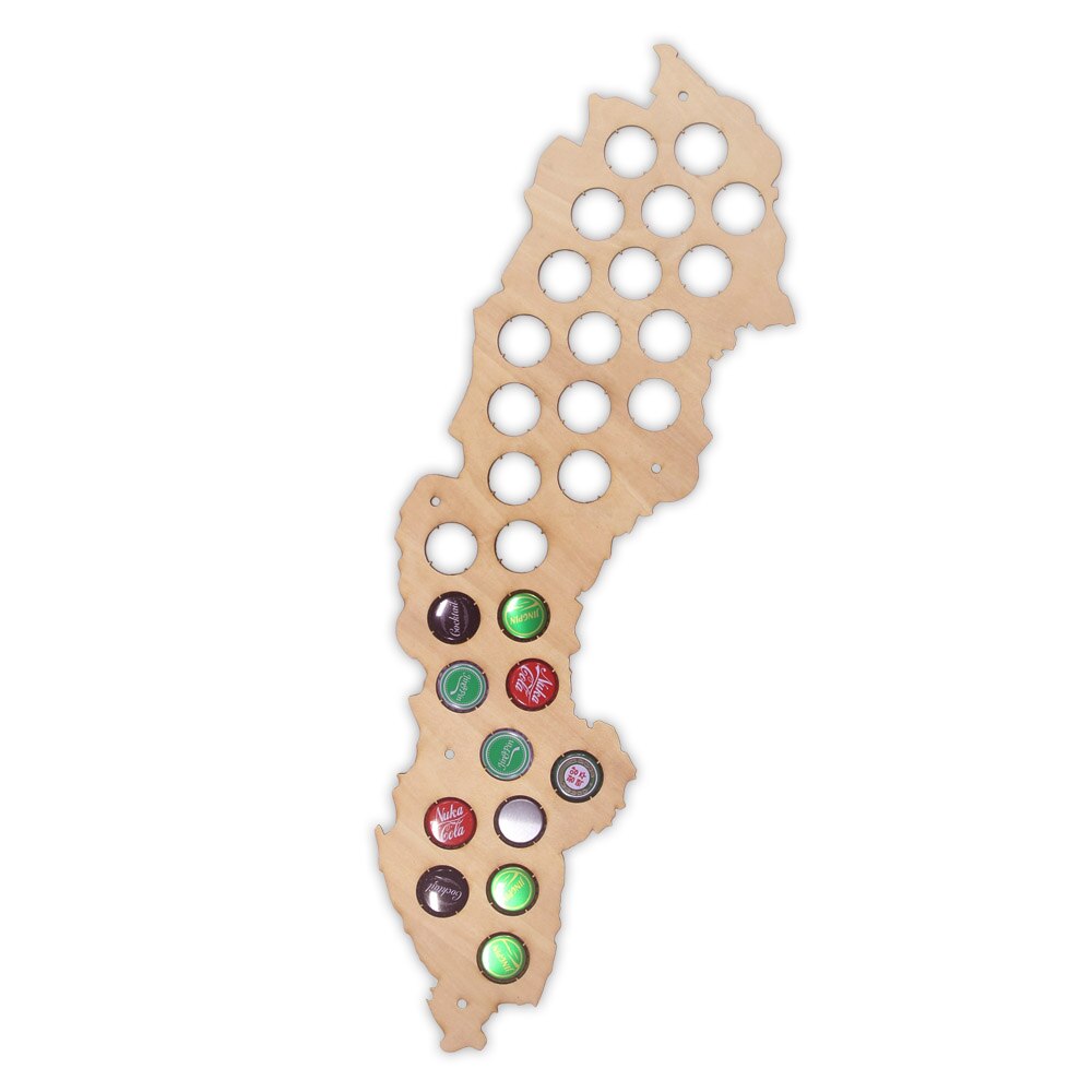 Swedent Cap Maps Handmade Wooden Craft Wall Mounted Maps Bottle Caps Collection Gadget by Woody Signs Co. - Handmade Crafted Unique Wooden Creative
