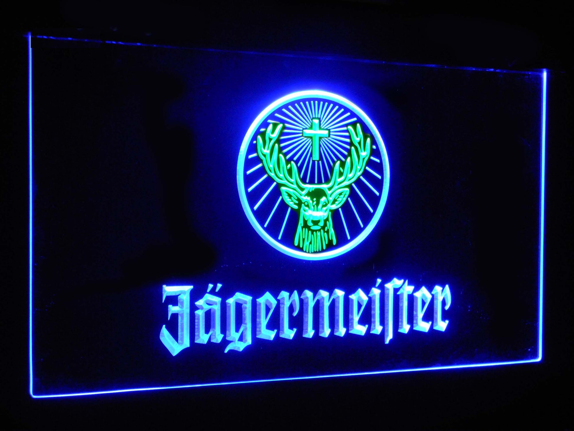 Jagermeister Deer Head Dual Color Led Neon Light Signs st6-a0288 by Woody Signs Co. - Handmade Crafted Unique Wooden Creative