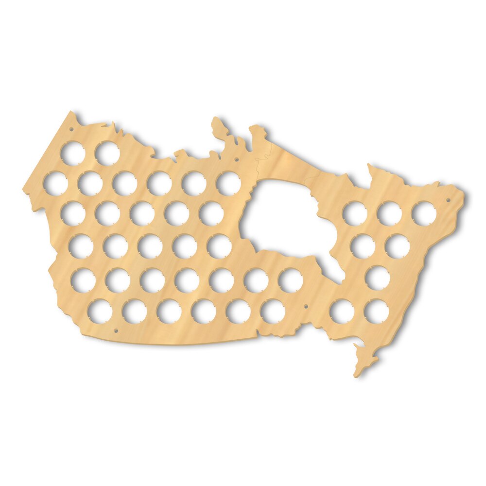 Creative Wooden Craft Canada Cap Map Bottle Cap Display Holder For Pub Bar by Woody Signs Co. - Handmade Crafted Unique Wooden Creative