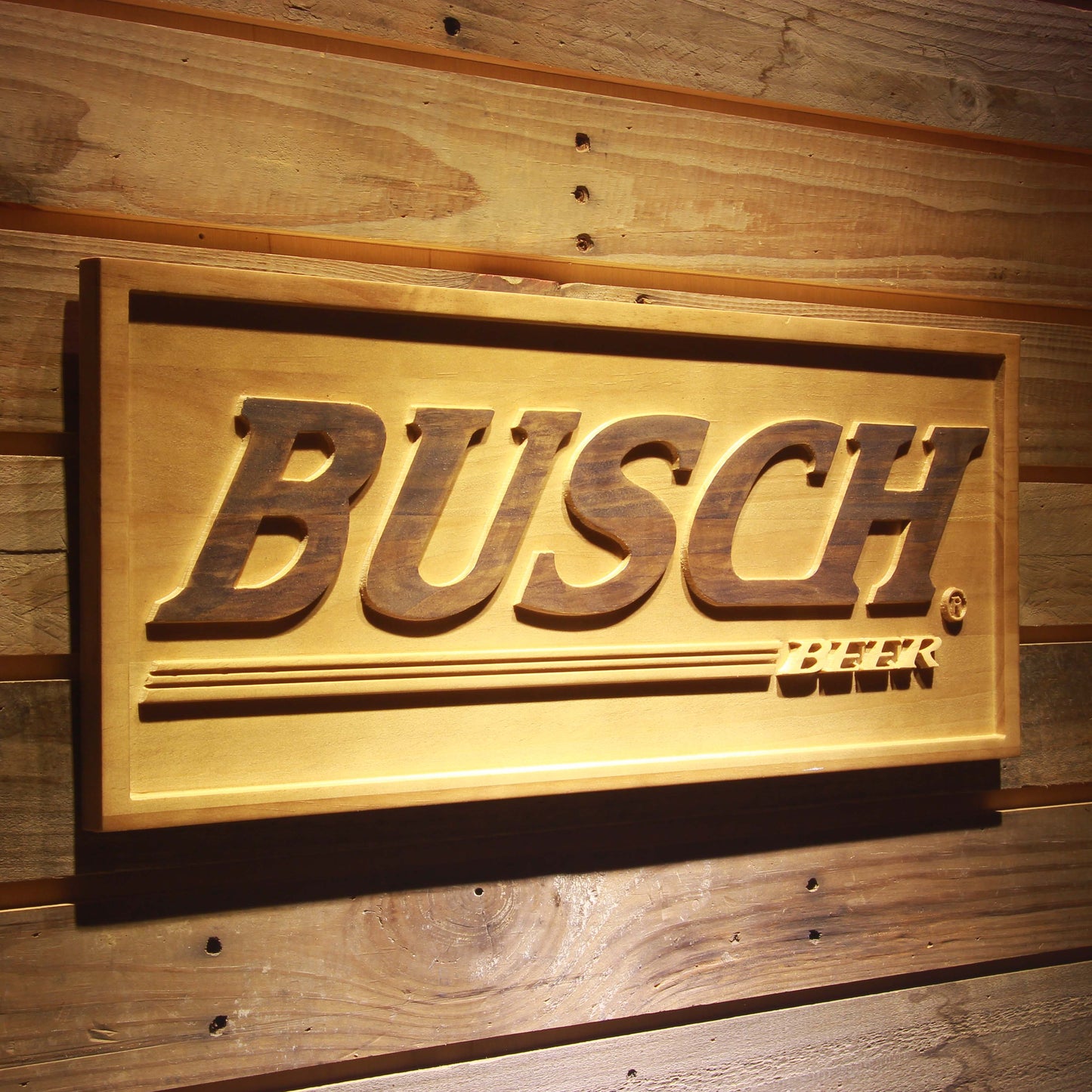 Busch 3D Wooden Signs by Woody Signs Co. - Handmade Crafted Unique Wooden Creative