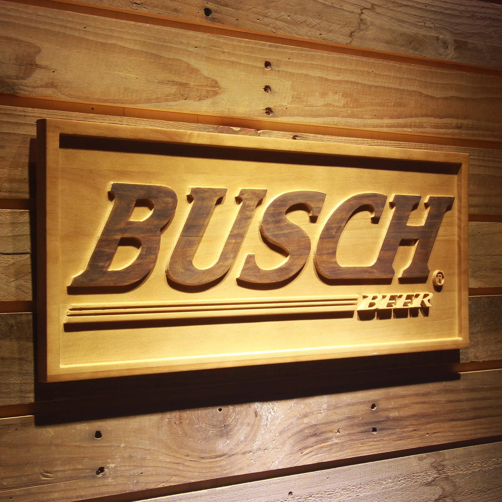 Busch  3D Wooden Signs by Woody Signs Co. - Handmade Crafted Unique Wooden Creative