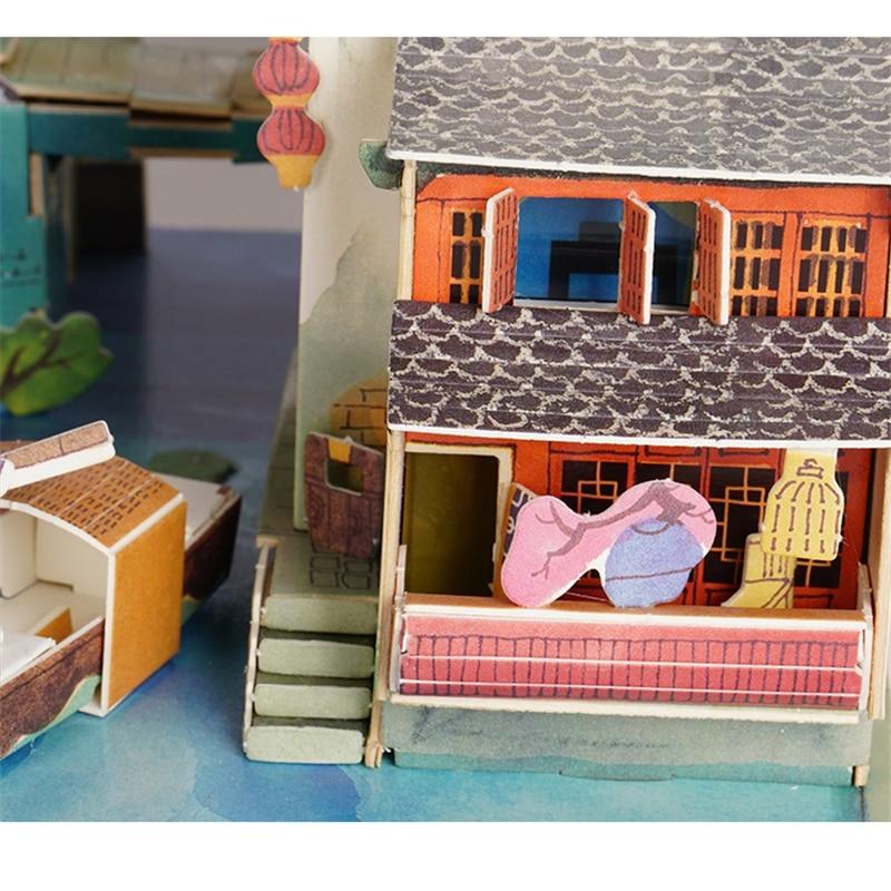 DIY South of China Doll House with Led Light Miniature Wooden SJ508 by Woody Signs Co. - Handmade Crafted Unique Wooden Creative