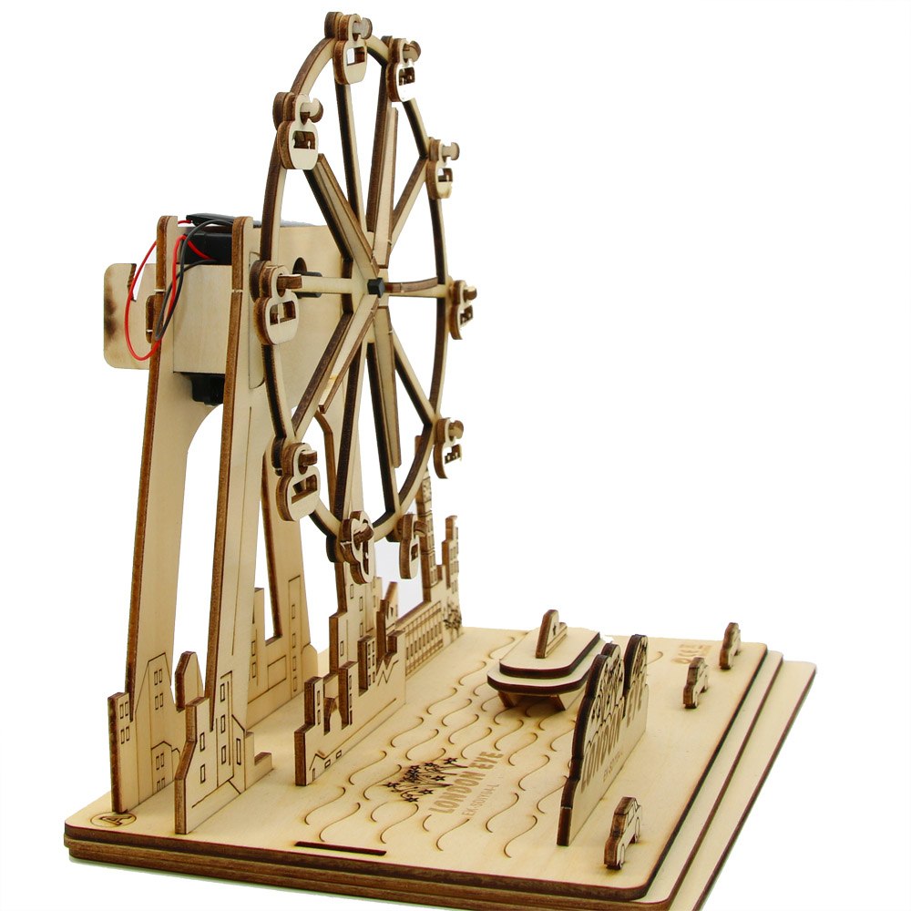 Ferris Wheel Solar Power Wooden DIY Handmade Toys Eco-friendly DIY Assemble Toys Novelty Gifts For Children by Woody Signs Co. - Handmade Crafted Unique Wooden Creative