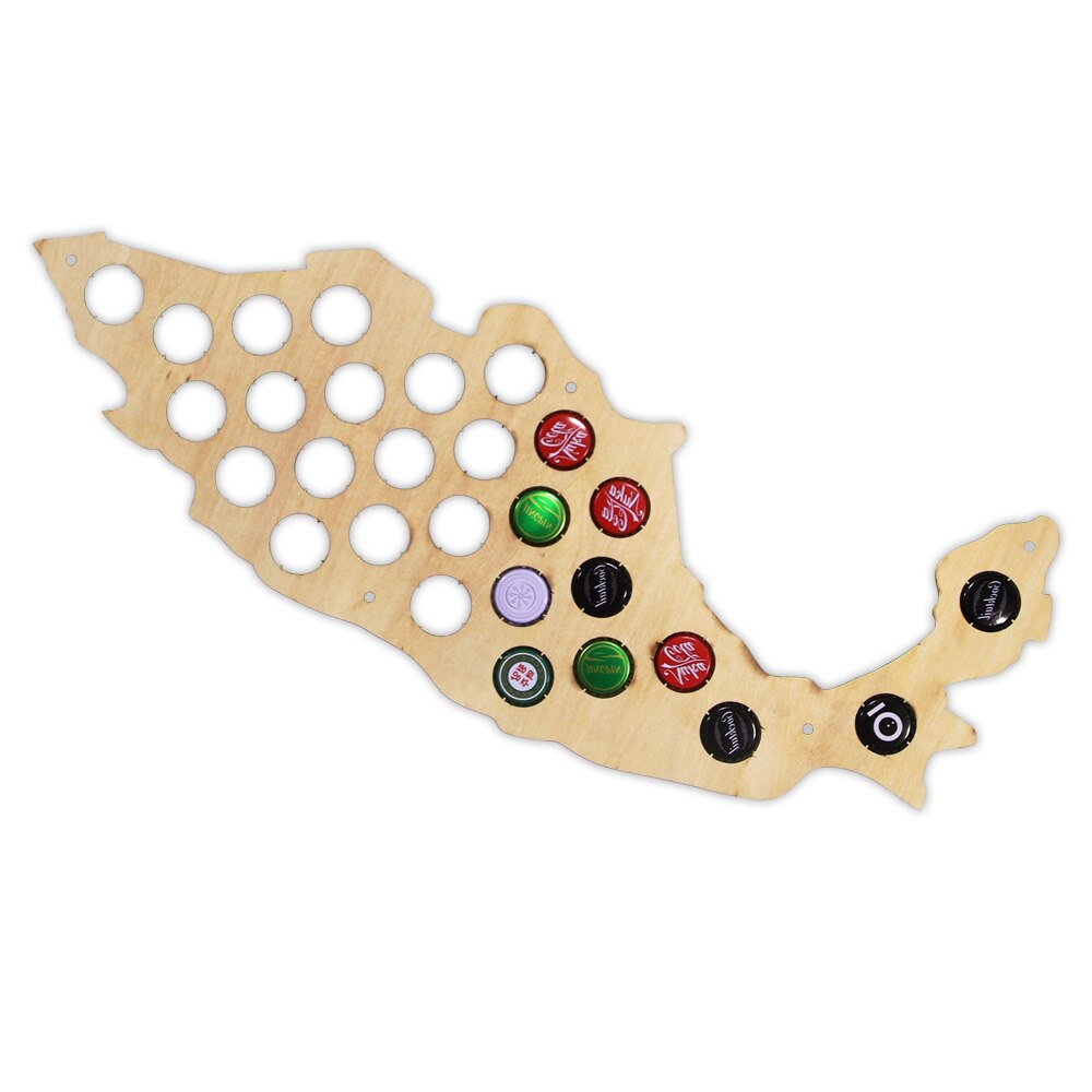 Creative Wooden Craft Cap Maps Of Mexico Wall Mounted Maps Caps Collection Gadgets by Woody Signs Co. - Handmade Crafted Unique Wooden Creative