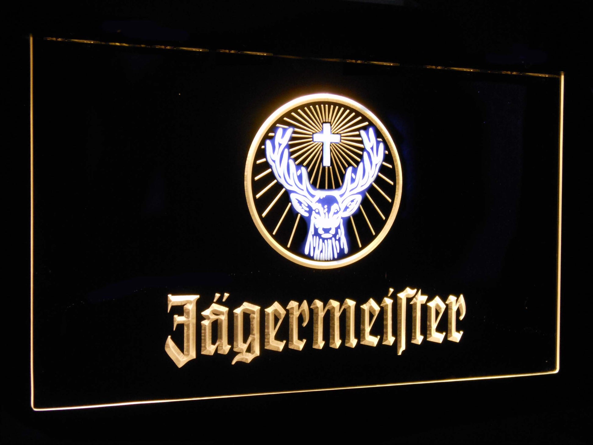 Jagermeister Deer Head Dual Color Led Neon Light Signs st6-a0288 by Woody Signs Co. - Handmade Crafted Unique Wooden Creative