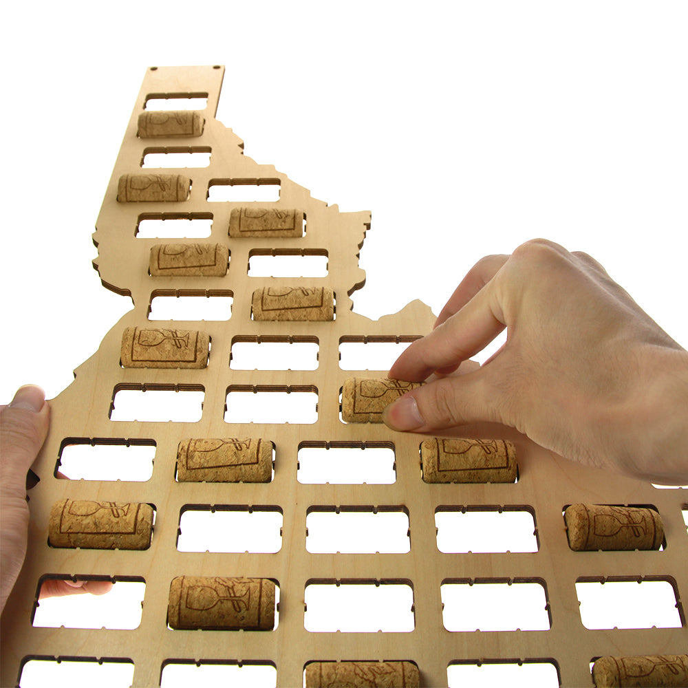 Idaho State Cork Map Wooden Display Wall Map The Gem State Cork Holder Bottle Corks Trap Hanger Home Bar by Woody Signs Co. - Handmade Crafted Unique Wooden Creative