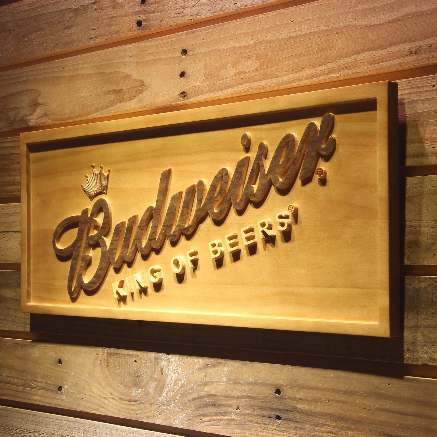 Budweiser  3D Wooden Signs by Woody Signs Co. - Handmade Crafted Unique Wooden Creative