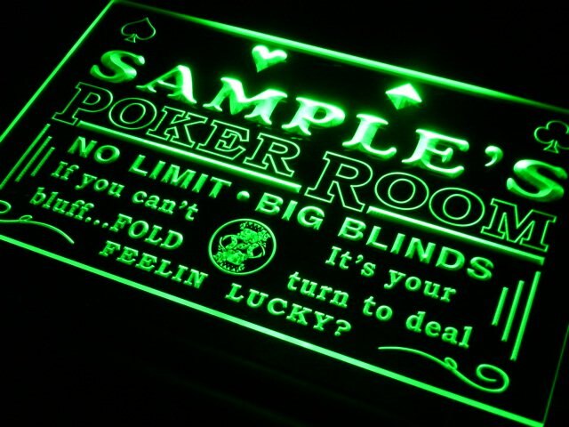 pd Name Custom Poker Casino Room Bar Neon Light Signs with On/Off Switch 7 Colors 4 Sizes by Woody Signs Co. - Handmade Crafted Unique Wooden Creative