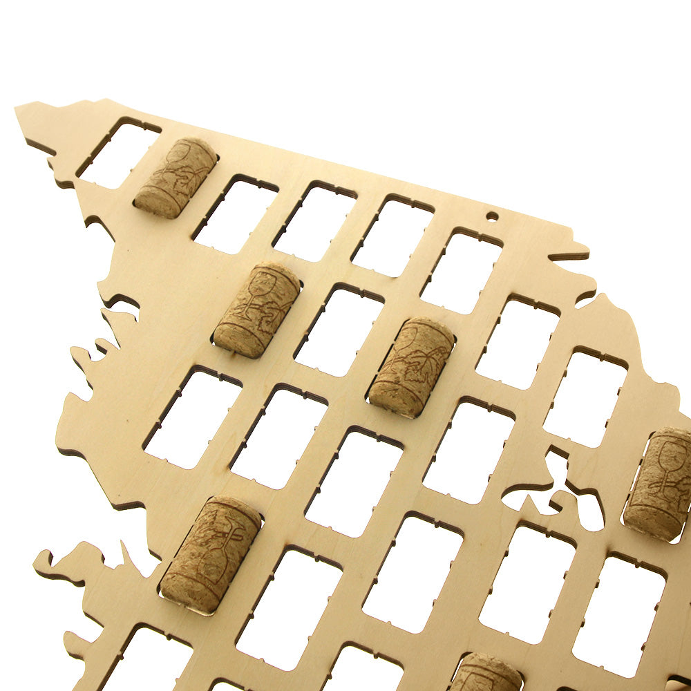 U.S. State of Maine Cork Map Display Wood Maine State Cutout Cork Collector USA Home State Bar Pub s by Woody Signs Co. - Handmade Crafted Unique Wooden Creative