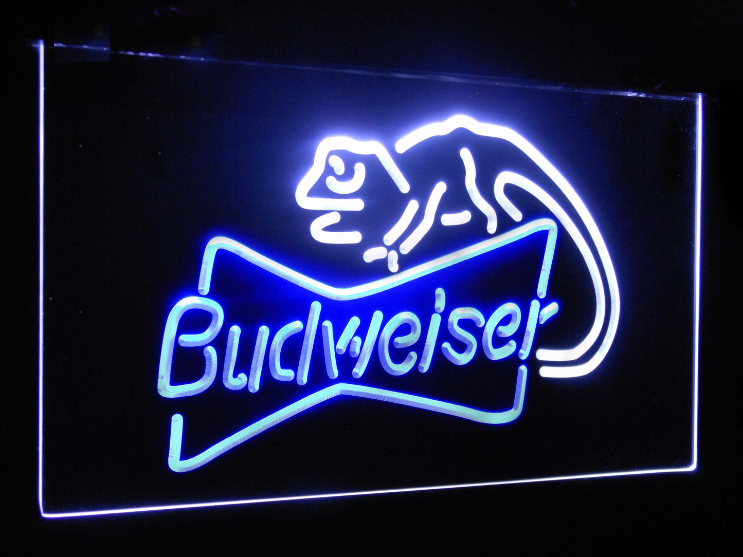 Budweiser Lizard Bar Decoration Gift Dual Color Led Neon Light Signs st6-a2084 by Woody Signs Co. - Handmade Crafted Unique Wooden Creative