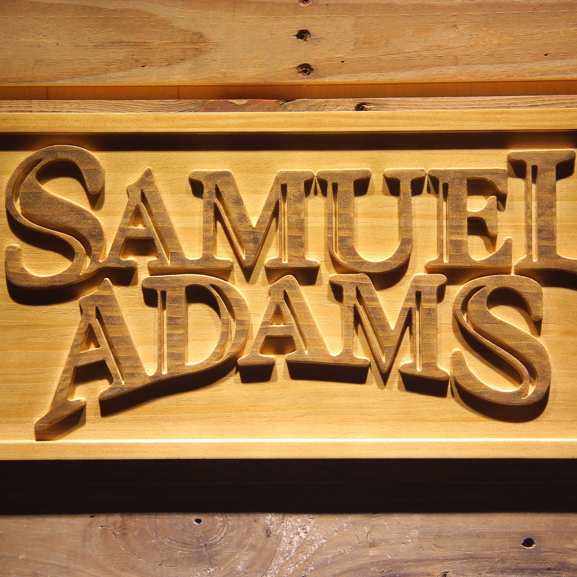 Samuel Adams 3D Wooden Bar Signs by Woody Signs Co. - Handmade Crafted Unique Wooden Creative