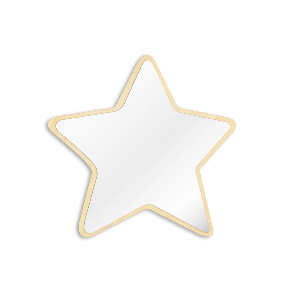 Pentastar Shaped Wall Mirror Five-pointed Star Acrylic Safety Mirror With Wood Back Children Kid Room by Woody Signs Co. - Handmade Crafted Unique Wooden Creative