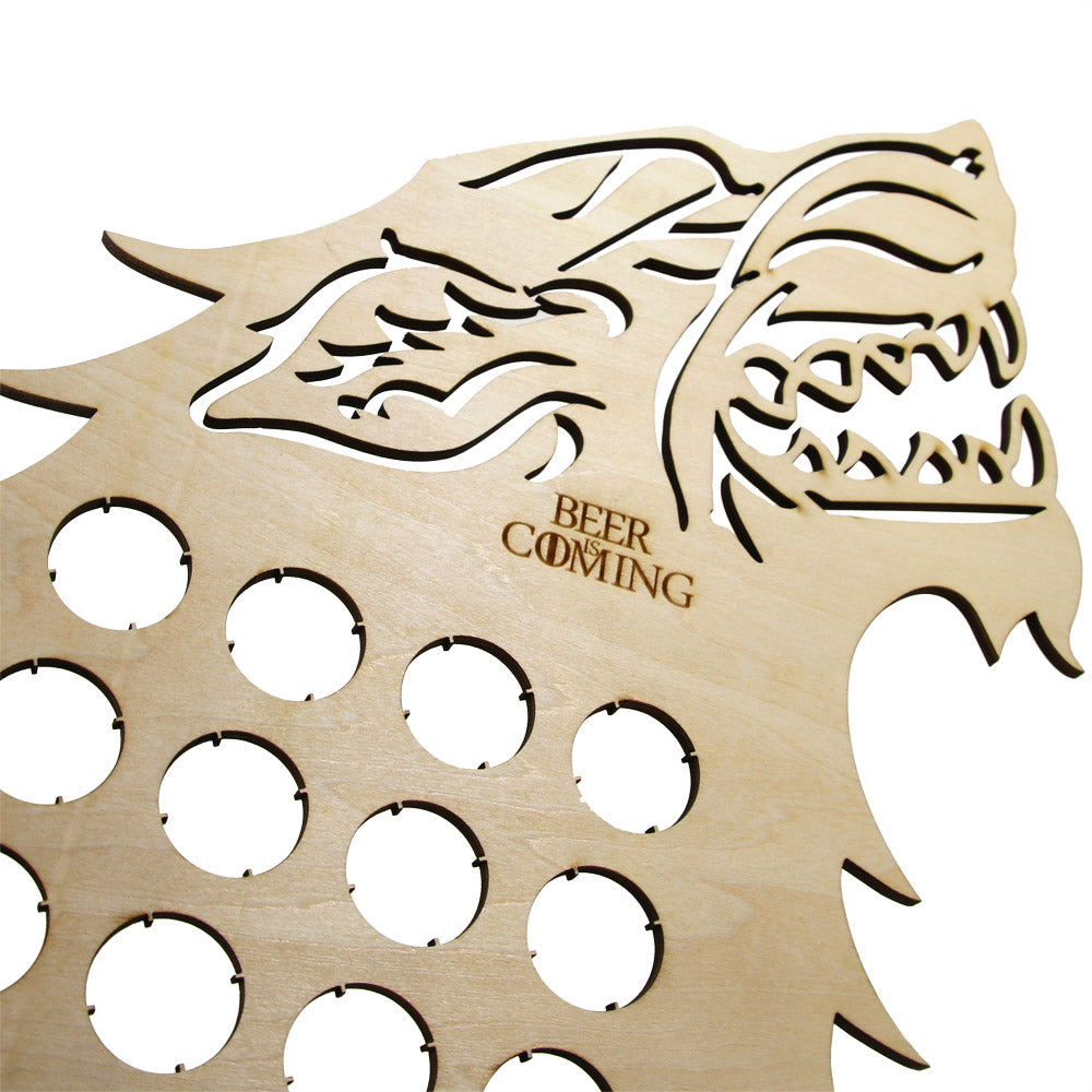 Is Coming Dire Wolf Wooden  Cap Map Howling Wolf Head Hanging  Cap Trap  Cap Display Collector by Woody Signs Co. - Handmade Crafted Unique Wooden Creative
