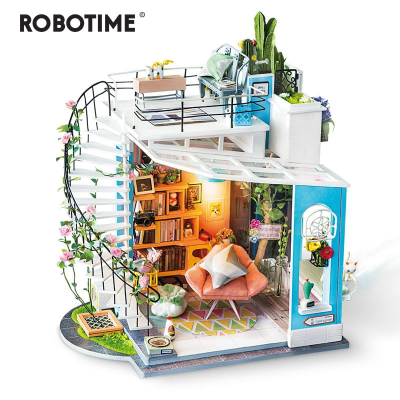 New DIY Dora's Loft with Furniture Miniature Wooden Doll House DG12 (Dora Loft) by Woody Signs Co. - Handmade Crafted Unique Wooden Creative