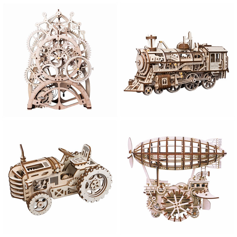 6 Kinds DIY Gear Drive Wooden Mechanical Assembly Gift for Teens LGLK by Woody Signs Co. - Handmade Crafted Unique Wooden Creative
