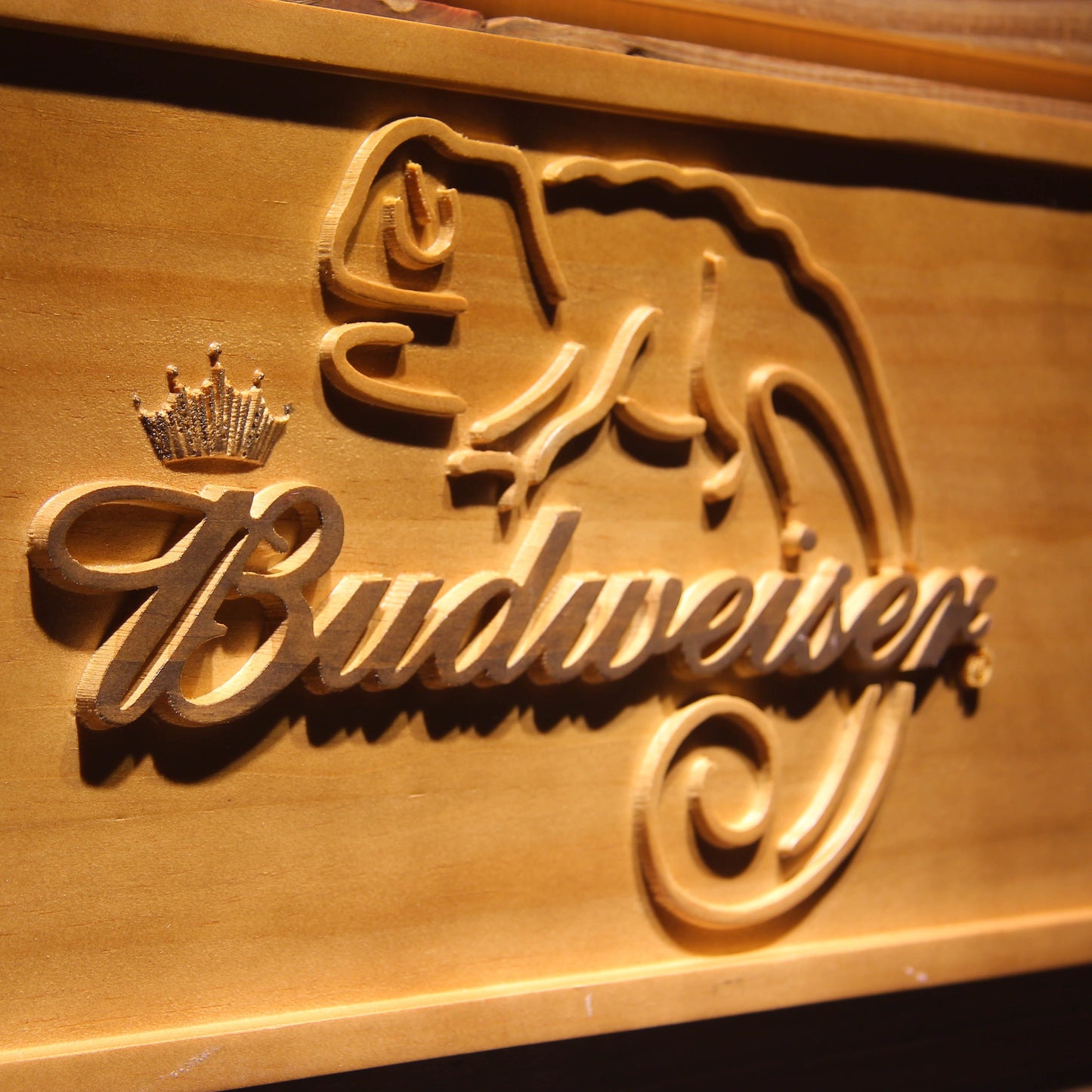 Budweiser Lizard 3D Wooden Signs by Woody Signs Co. - Handmade Crafted Unique Wooden Creative