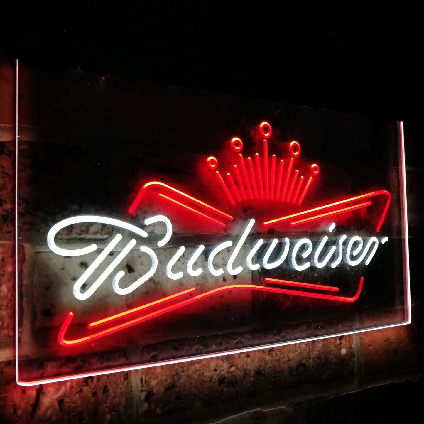 Budweiser King Bar Decoration Gift Dual Color Led Neon Light Signs st6-a2005 by Woody Signs Co. - Handmade Crafted Unique Wooden Creative