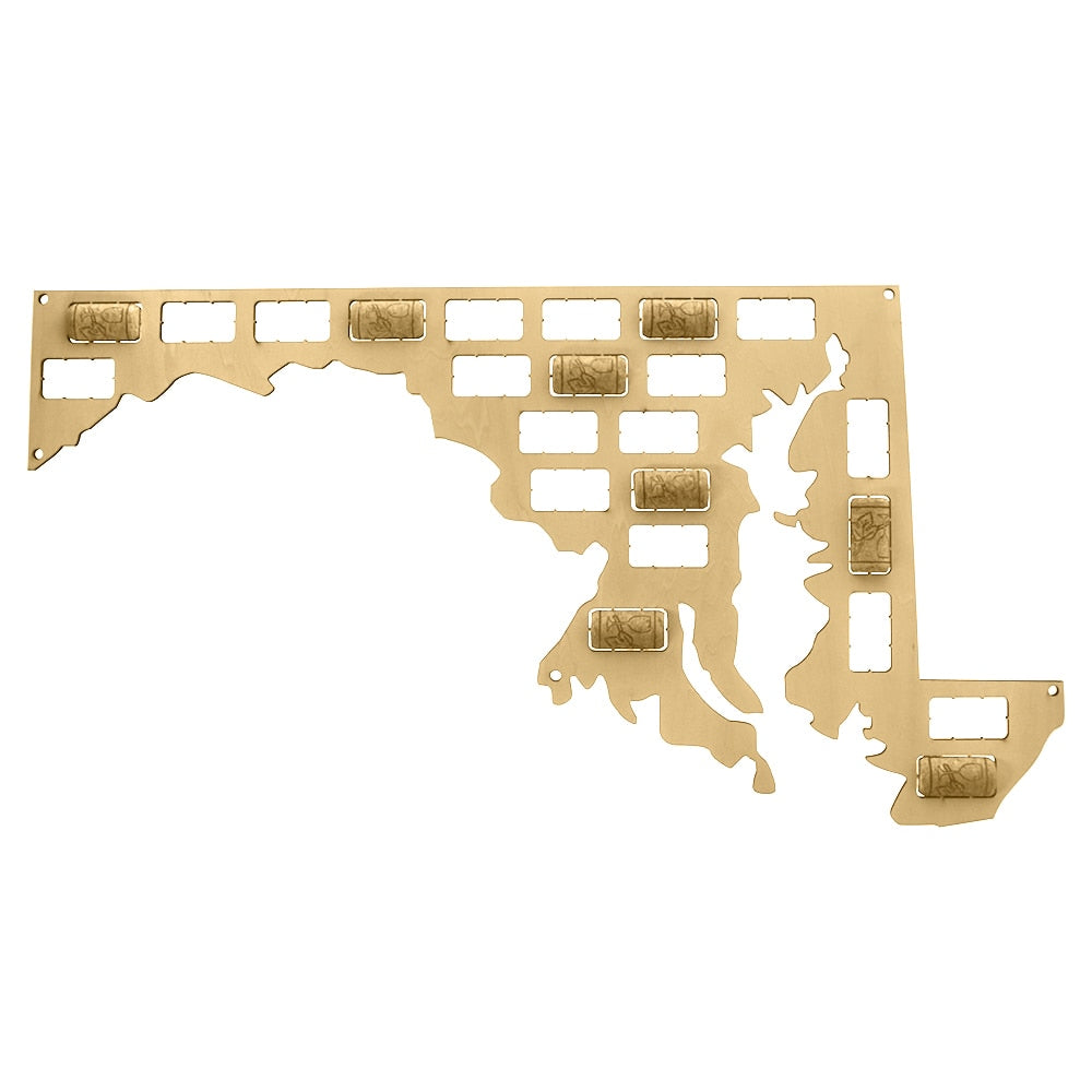 Maryland Custom-made Cork Map USA State Sign State Map of Maryland I Love Maryland Map by Woody Signs Co. - Handmade Crafted Unique Wooden Creative