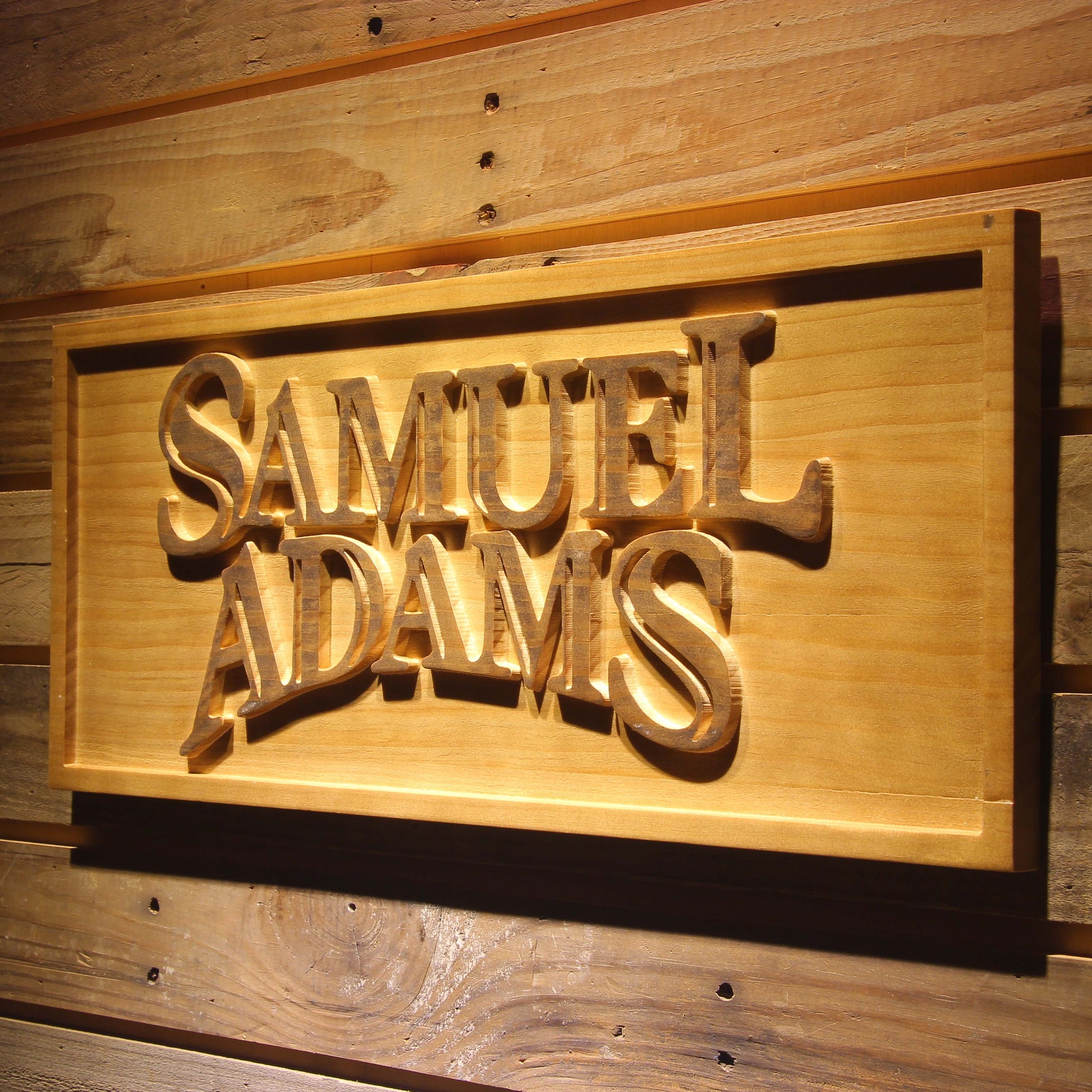 Samuel Adams 3D Wooden Bar Signs by Woody Signs Co. - Handmade Crafted Unique Wooden Creative