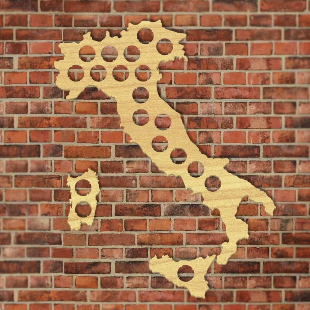 Italy Cap Map Bottle Cap Map Collection Wood Map Bar Pub Club Italian Bottle Cap Map s for Lovers by Woody Signs Co. - Handmade Crafted Unique Wooden Creative