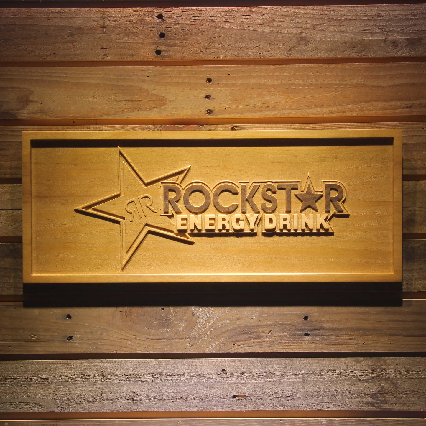 Rockstar Energy Drink Bar 3D Wooden Signs by Woody Signs Co. - Handmade Crafted Unique Wooden Creative