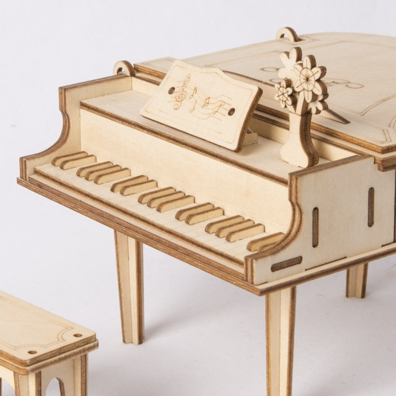 DIY 3D Laser Cutting Wooden Grand Paino Puzzle Game Gift for Kids Popular TG402 by Woody Signs Co. - Handmade Crafted Unique Wooden Creative