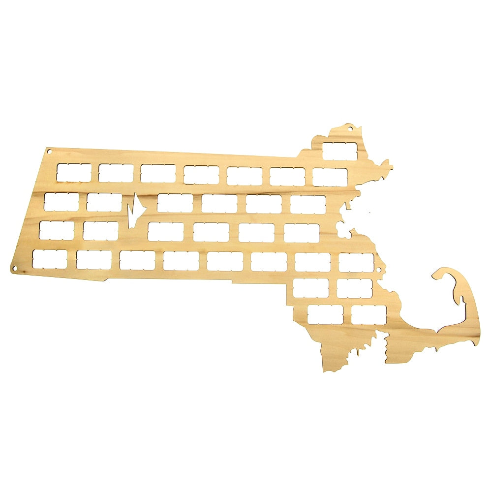 Massachusetts State Cork Map USA State Wall Map Cork Reused Display Wood Cutout Housewarming by Woody Signs Co. - Handmade Crafted Unique Wooden Creative