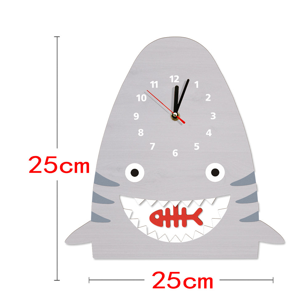 Wood Shark Pendulum Wall Clock for Baby Nursery Kids Bedroom Nautical Nursery Modern Nursery Wooden Clock Shark by Woody Signs Co. - Handmade Crafted Unique Wooden Creative