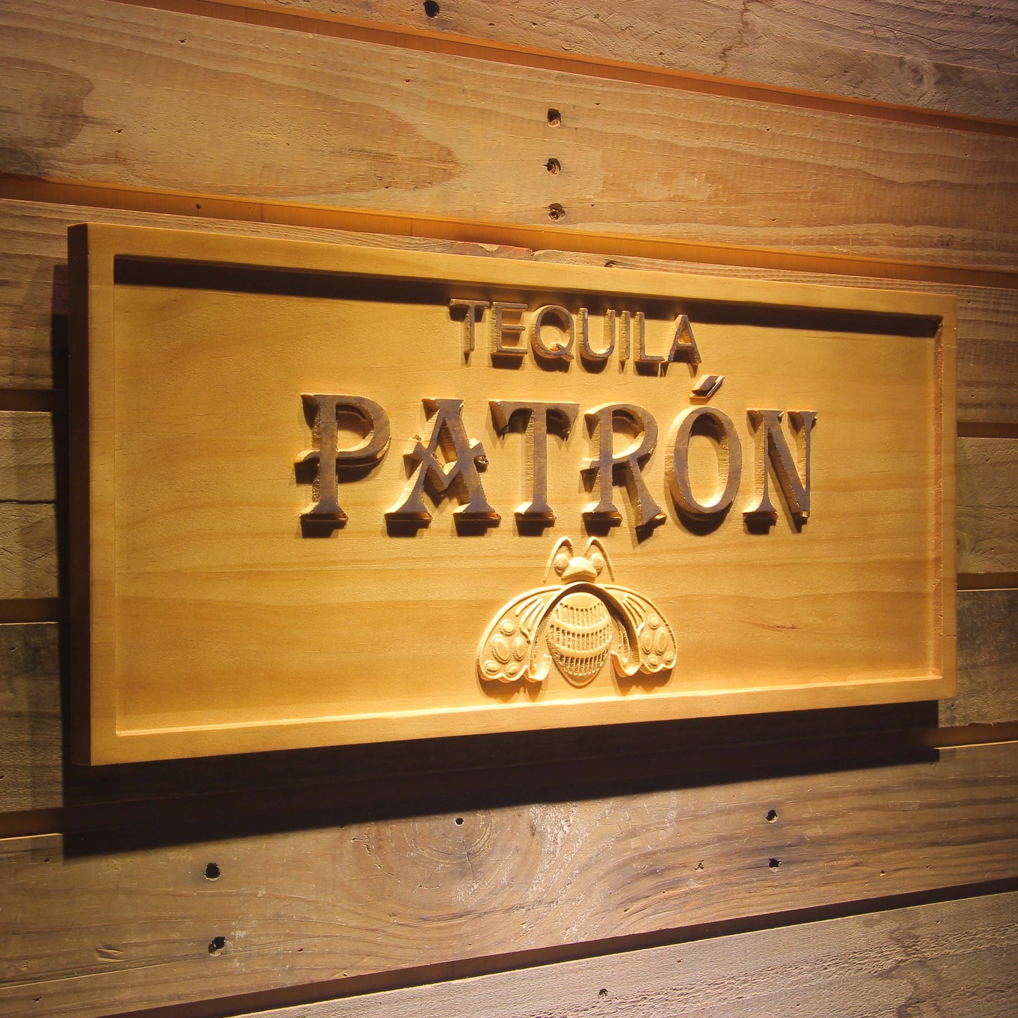 Tequila Patron Bar 3D Wooden Signs by Woody Signs Co. - Handmade Crafted Unique Wooden Creative