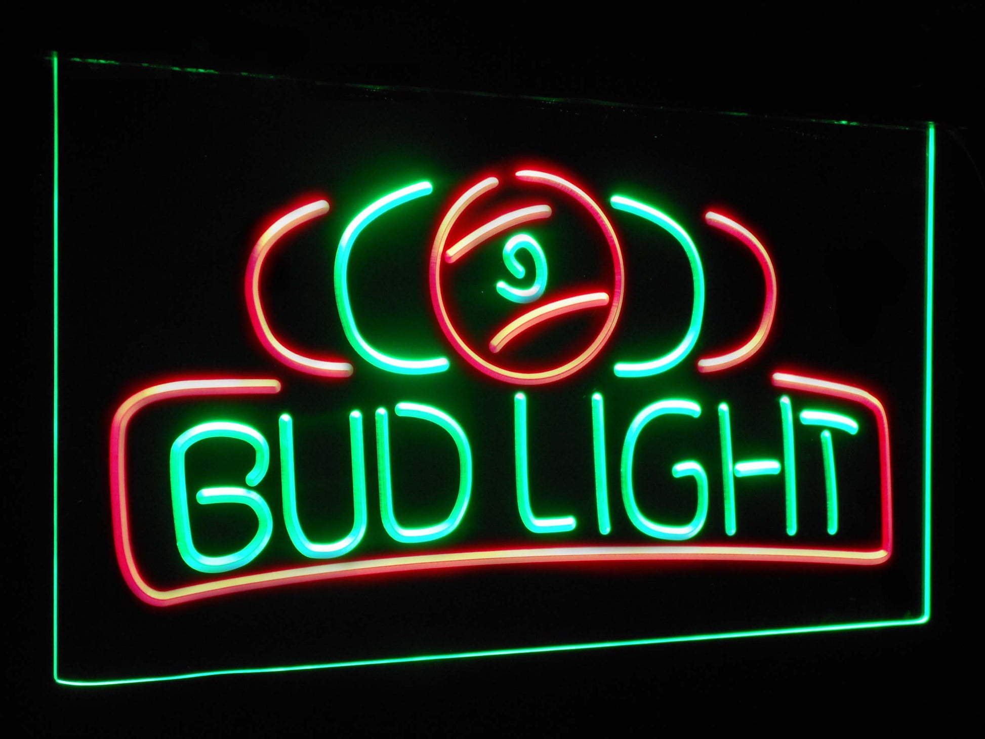 Bud Light Pool Room 9 Ball Snooker Billiard Dual Color Led Neon Light Signs st6-a2056 by Woody Signs Co. - Handmade Crafted Unique Wooden Creative