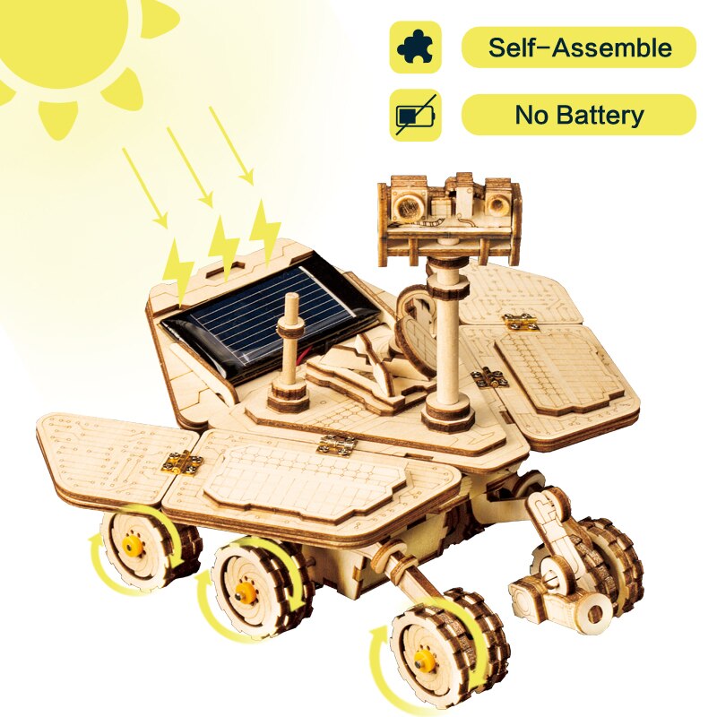 Moveable Spirit Rover Solar Energy 3D DIY Laser Cutting Wooden Kit Gift for LS503 (Spirit Rover) by Woody Signs Co. - Handmade Crafted Unique Wooden Creative