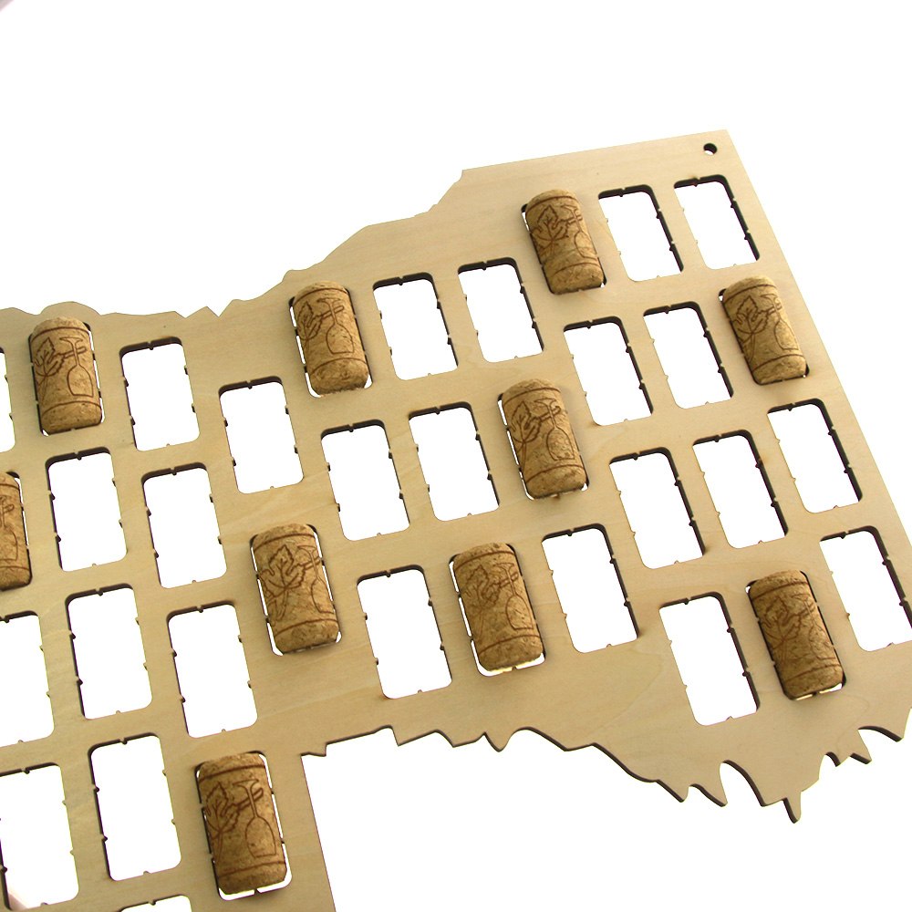Louisiana Cork Map USA State Cork Collector Display Cork Map Wooden Cutout Wall Hanging Louisiana Outline by Woody Signs Co. - Handmade Crafted Unique Wooden Creative