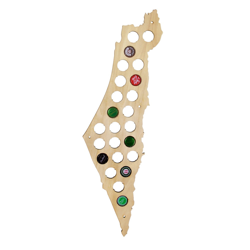 Israel Cap Map Christmas s Soda Bottle Cap Map Patriotic Cap Holder Cap Display ation by Woody Signs Co. - Handmade Crafted Unique Wooden Creative