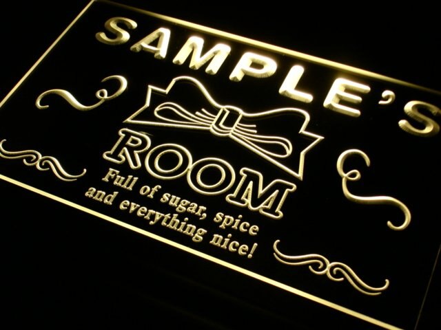 pe Name Custom Girl Princess Room Bar Neon Light Signs with On/Off Switch 7 Colors 4 Sizes by Woody Signs Co. - Handmade Crafted Unique Wooden Creative