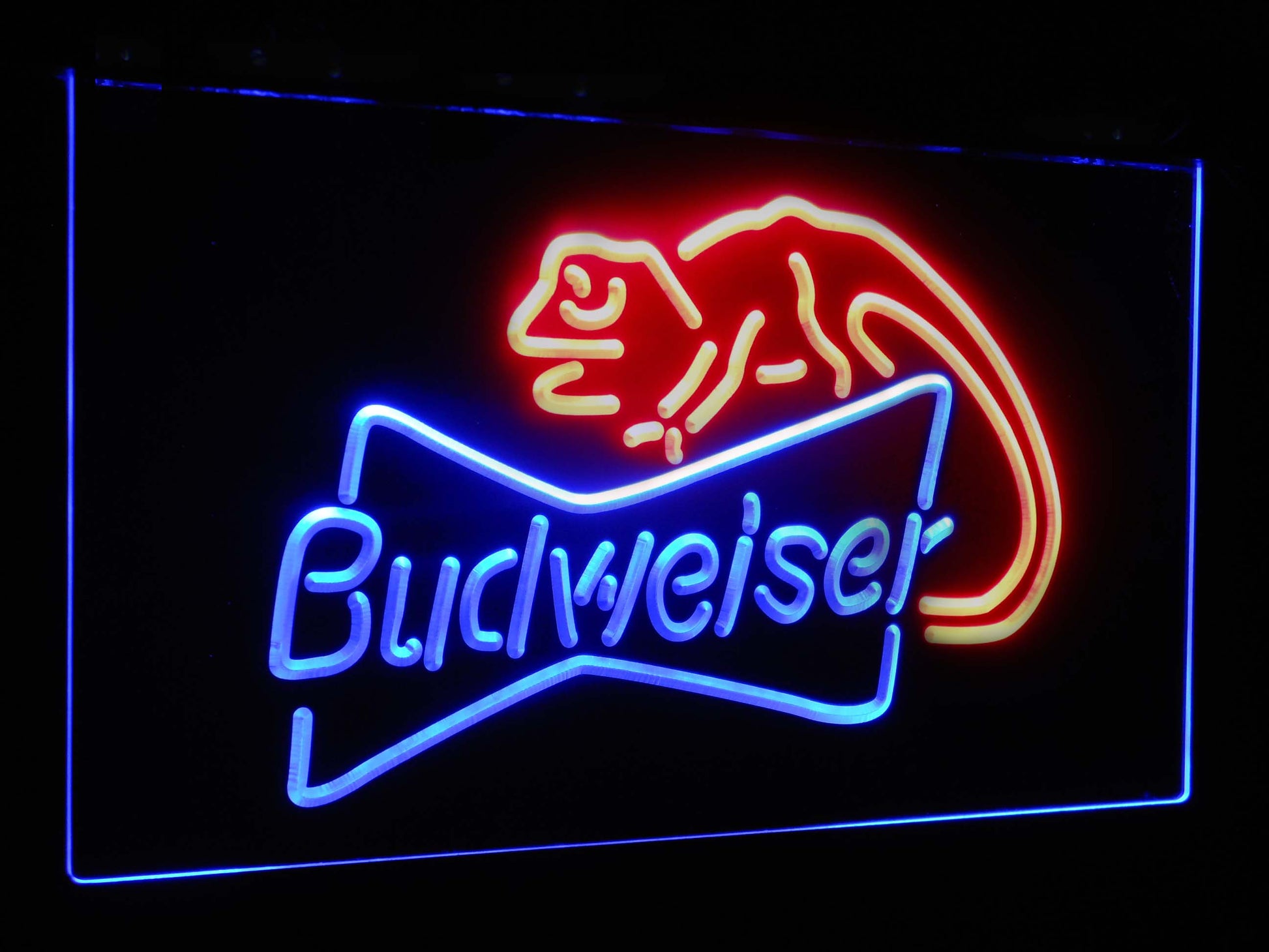 Budweiser Lizard  Bar Decoration Gift Dual Color Led Neon Light Signs st6-a2084 by Woody Signs Co. - Handmade Crafted Unique Wooden Creative