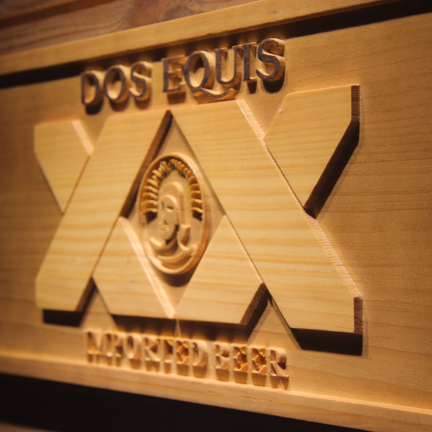 DOS EQUIS 3D Wooden Signs by Woody Signs Co. - Handmade Crafted Unique Wooden Creative