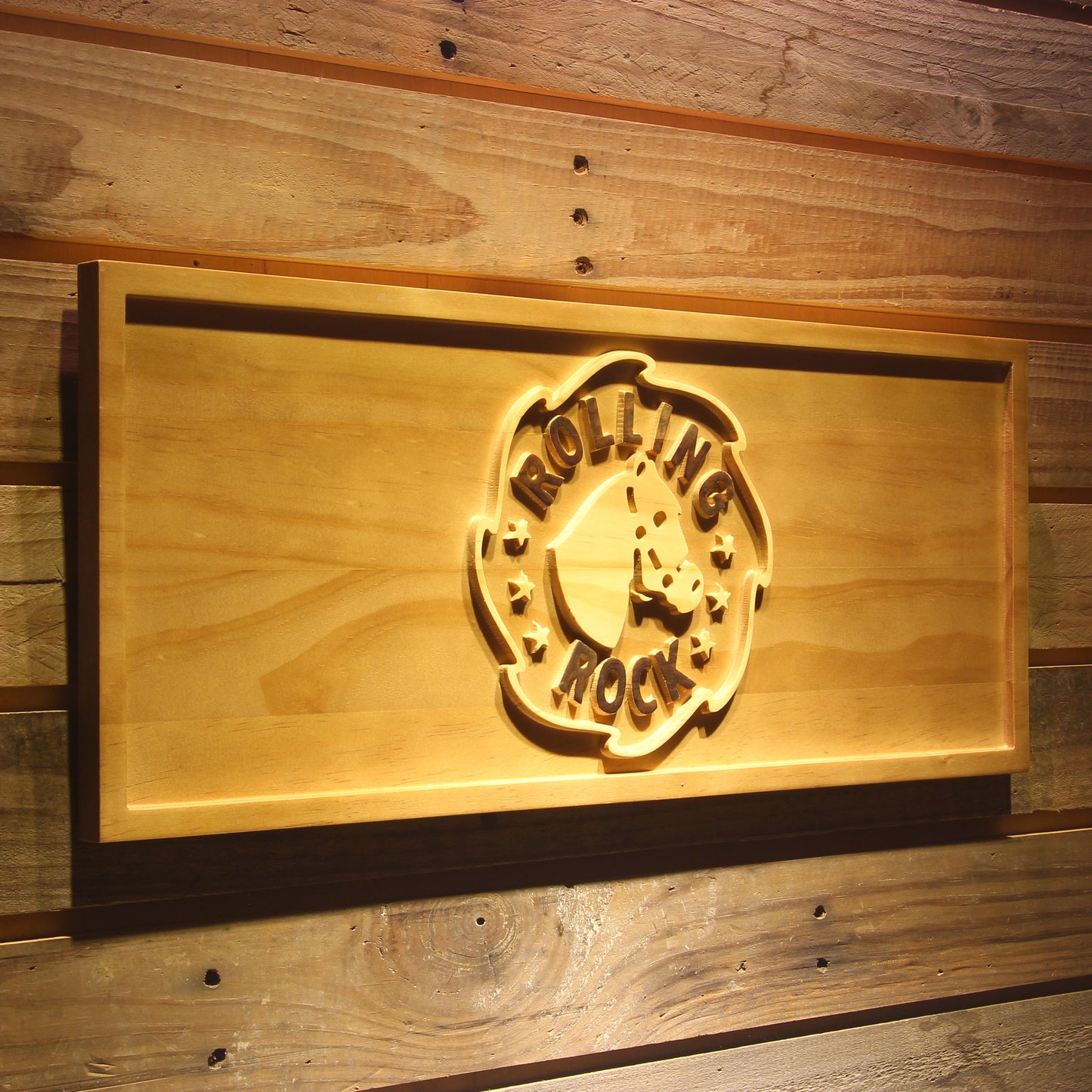 Rolling Rock 3D Wooden Bar Signs by Woody Signs Co. - Handmade Crafted Unique Wooden Creative