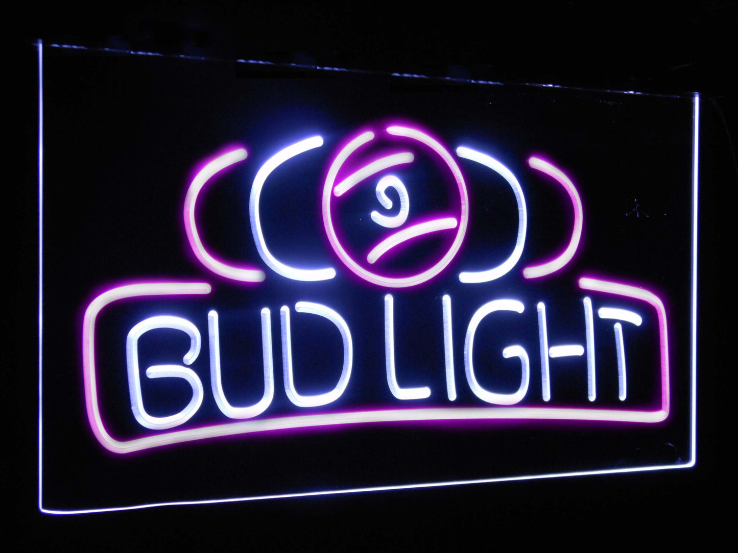 Bud Light Pool Room 9 Ball Snooker Billiard Dual Color Led Neon Light Signs st6-a2056 by Woody Signs Co. - Handmade Crafted Unique Wooden Creative