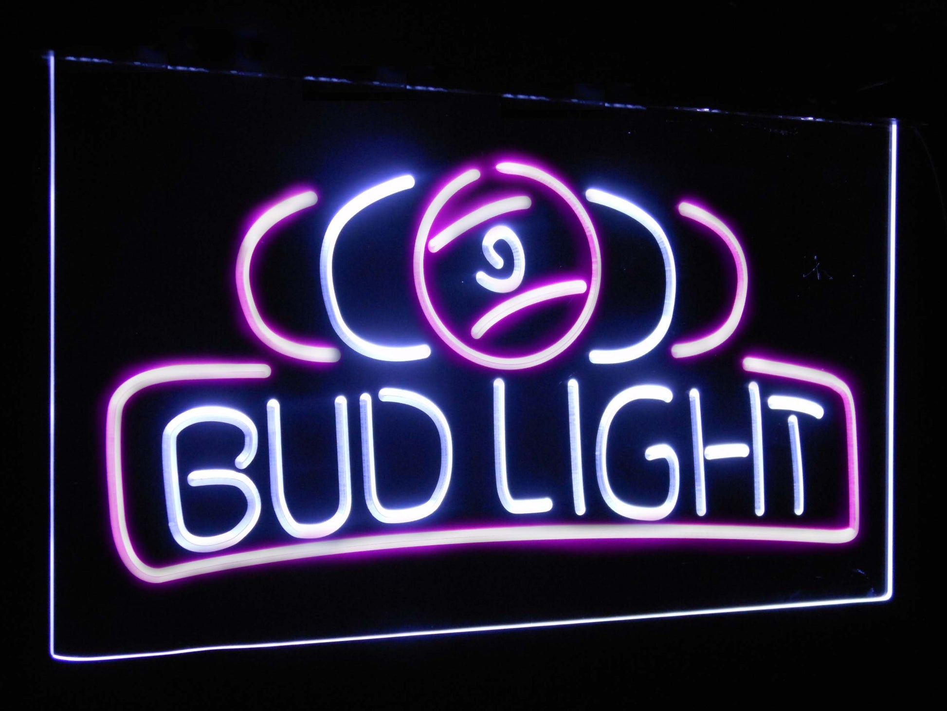 Bud Light Pool Room 9 Ball Snooker Billiard Dual Color Led Neon Light Signs st6-a2056 by Woody Signs Co. - Handmade Crafted Unique Wooden Creative