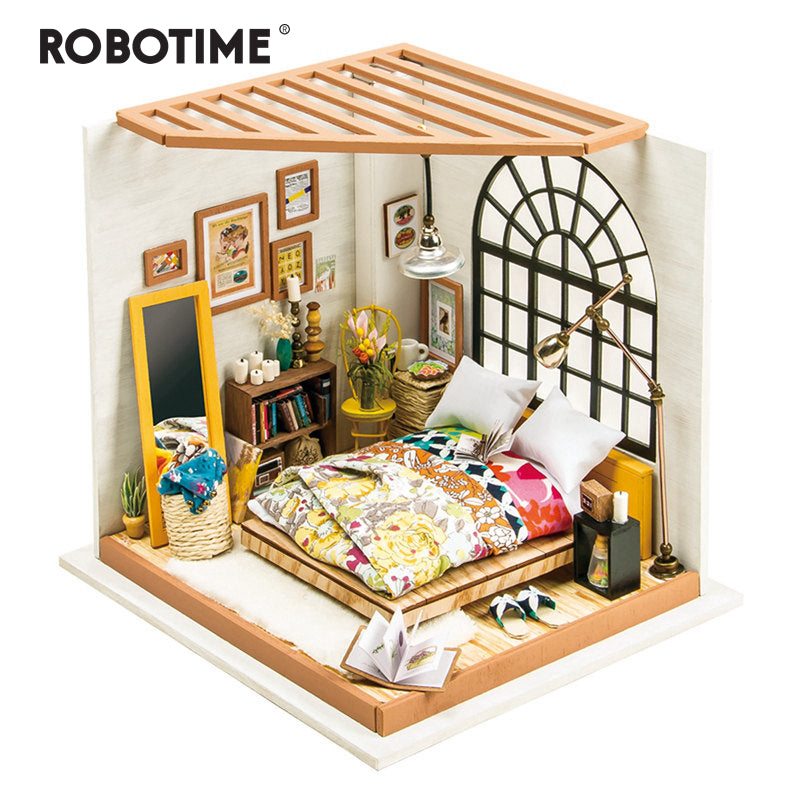DIY Doll House Alice's Dreamy Bedroom Miniature Wooden DG107 by Woody Signs Co. - Handmade Crafted Unique Wooden Creative
