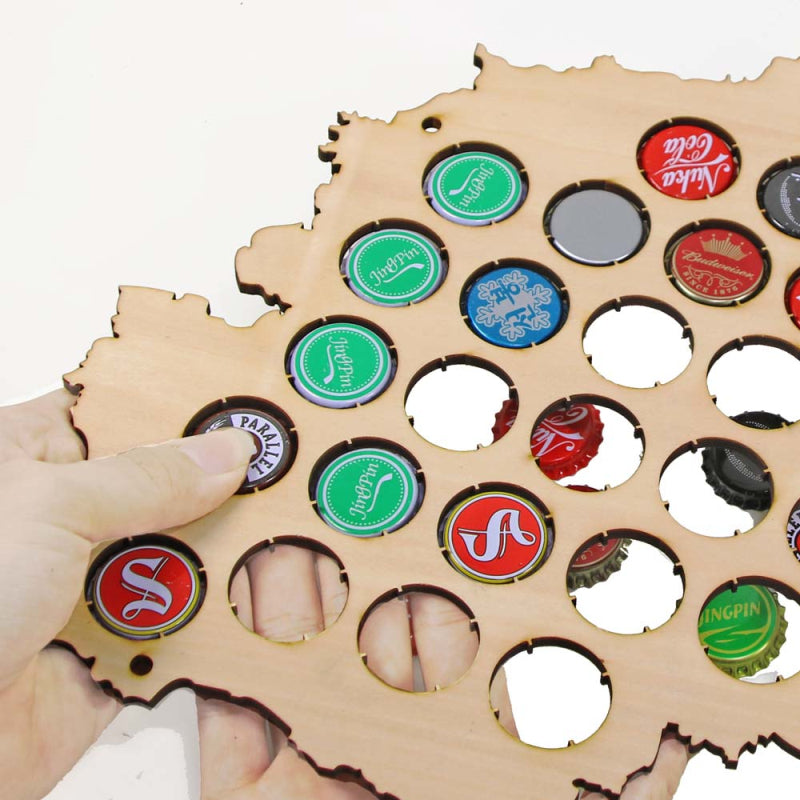 Wooden Cap Maps Bottle Caps Map of Austria For Cap Collector Drinker Wood Crafts by Woody Signs Co. - Handmade Crafted Unique Wooden Creative