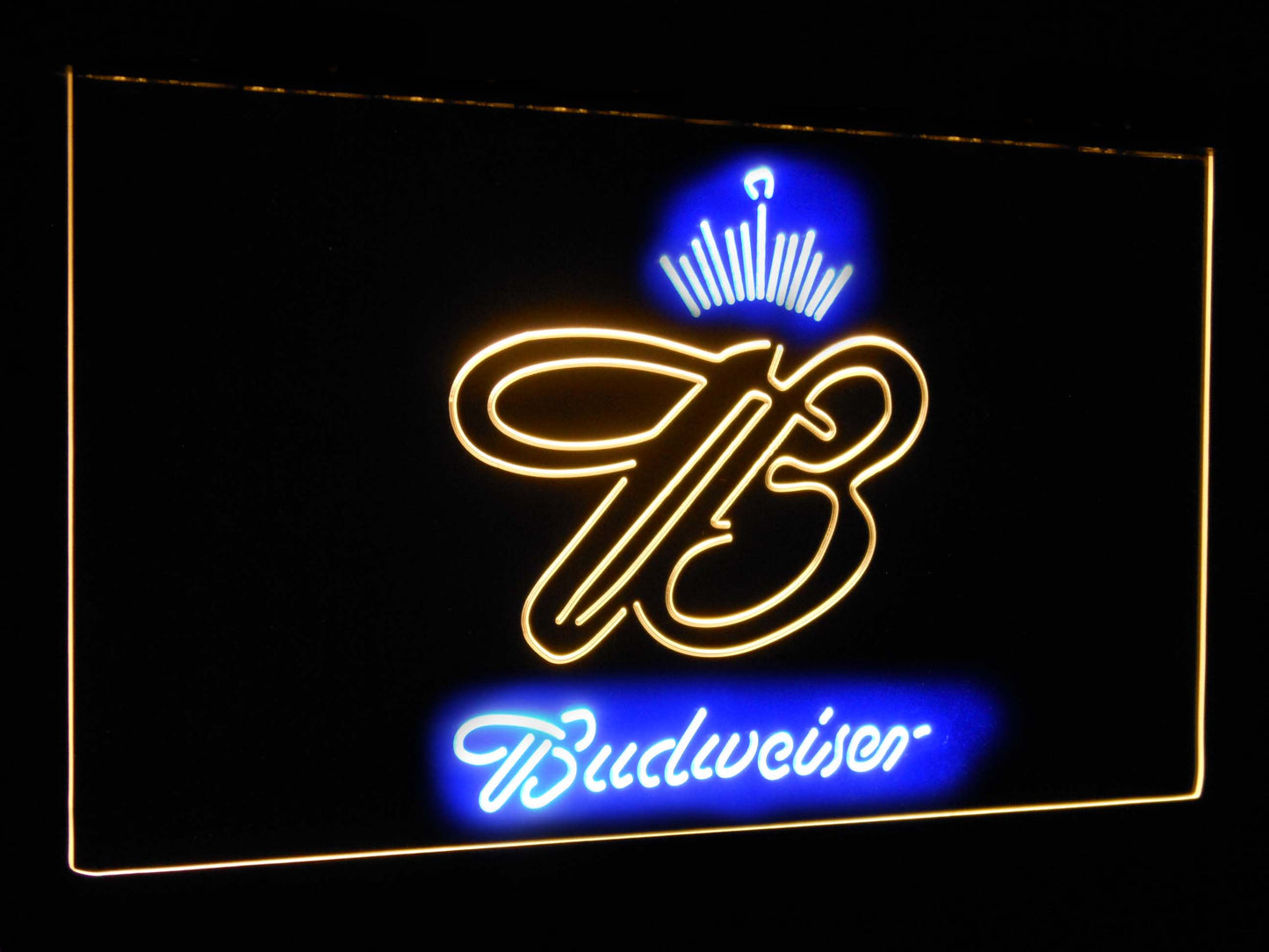 Budweiser Crown King Bar Decoration Gift Dual Color Led Neon Light Signs st6-a2006 by Woody Signs Co. - Handmade Crafted Unique Wooden Creative
