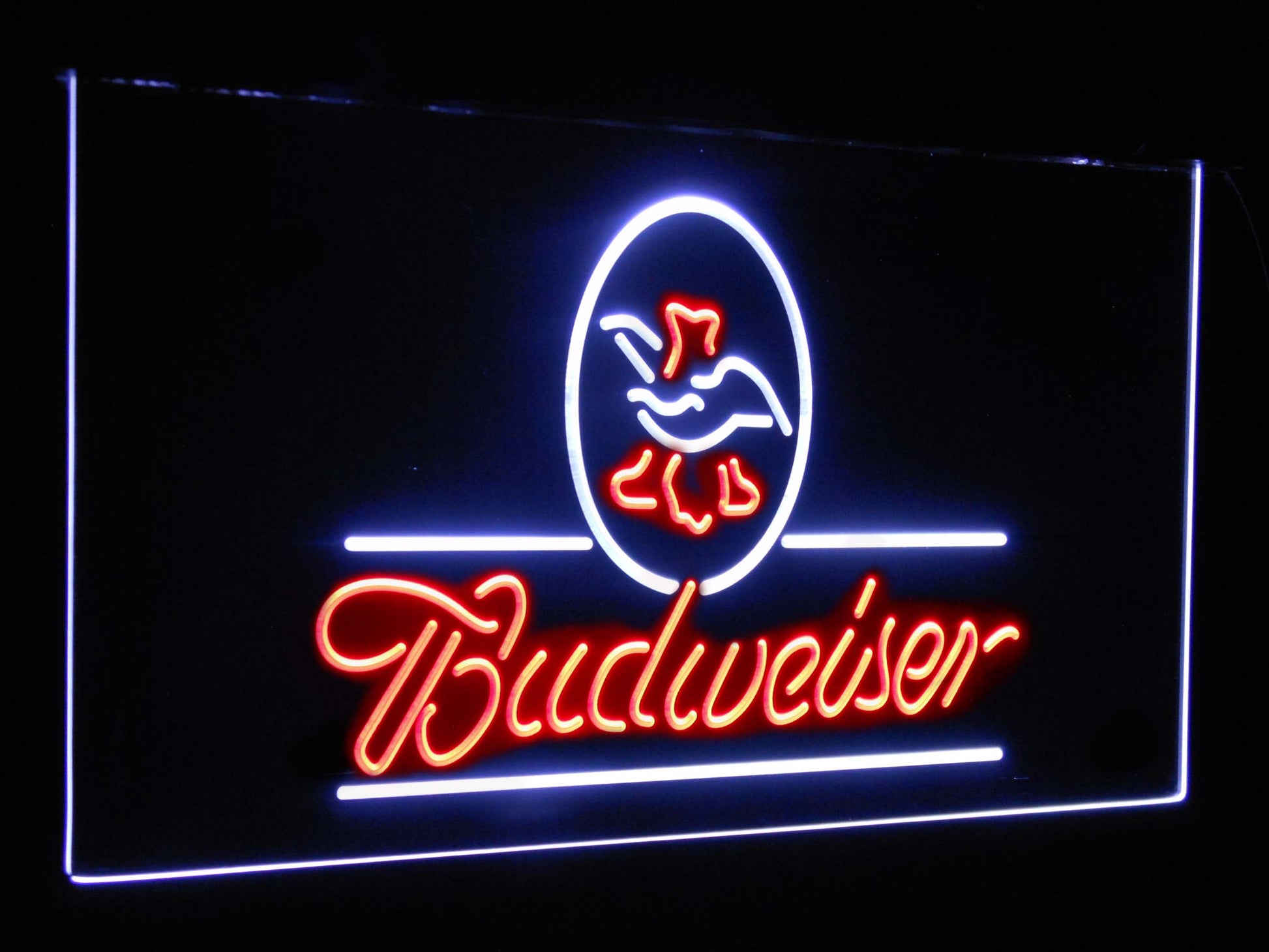 Budweiser Eagle US  Company Bar Decor Dual Color Led Neon Light Signs st6-a2008 by Woody Signs Co. - Handmade Crafted Unique Wooden Creative