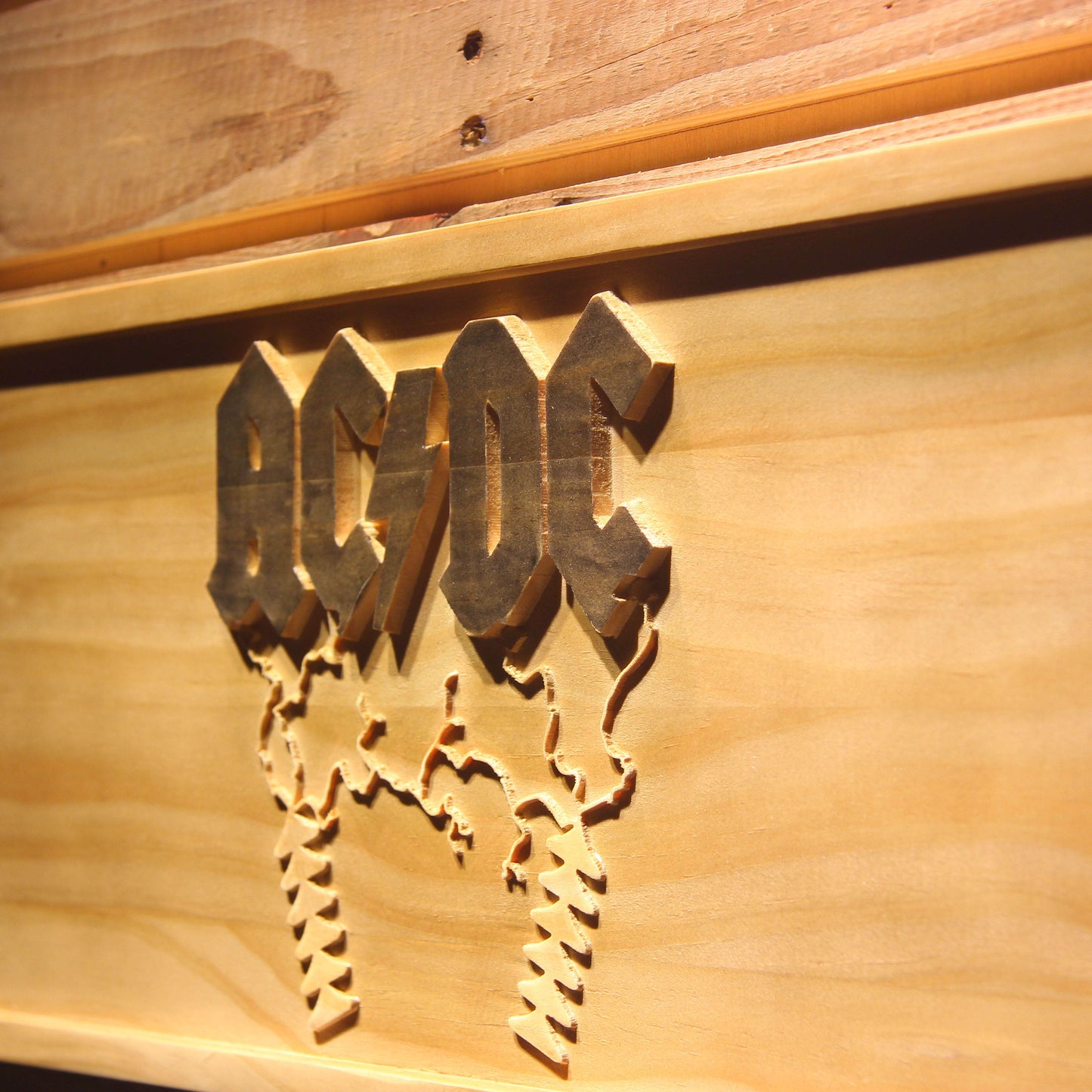 ACDC AC/CD 3D Wooden Bar Signs by Woody Signs Co. - Handmade Crafted Unique Wooden Creative