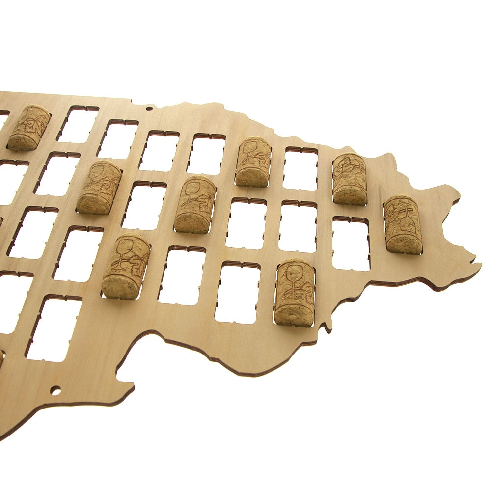 Illinois State of USA Cork Map Illinois State Sign Wooden Cutout Deco Map for Lovers Collector Display by Woody Signs Co. - Handmade Crafted Unique Wooden Creative