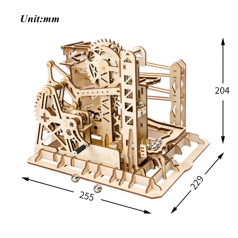 DIY Lift Coaster Magic Creative Marble Run Game Wooden Assembly Gift for LG503 by Woody Signs Co. - Handmade Crafted Unique Wooden Creative