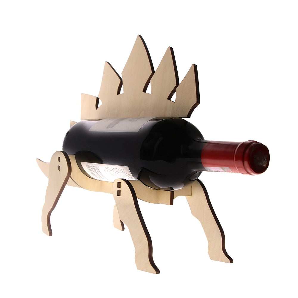 Stegosaurus Bottle Holder Wooden Dinosaur Rack Modern Storage Minimalist For Lover by Woody Signs Co. - Handmade Crafted Unique Wooden Creative